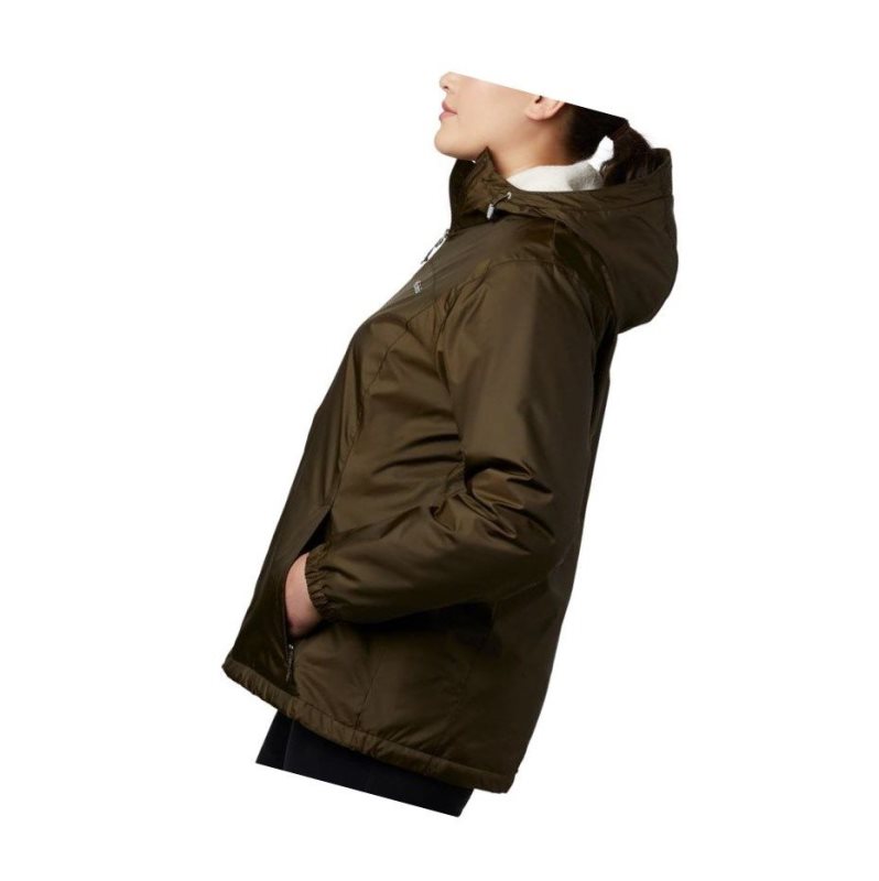 Columbia Switchback Sherpa Lined Plus Size Mont Kadın Zeytin Yeşili | 23849-FTMV