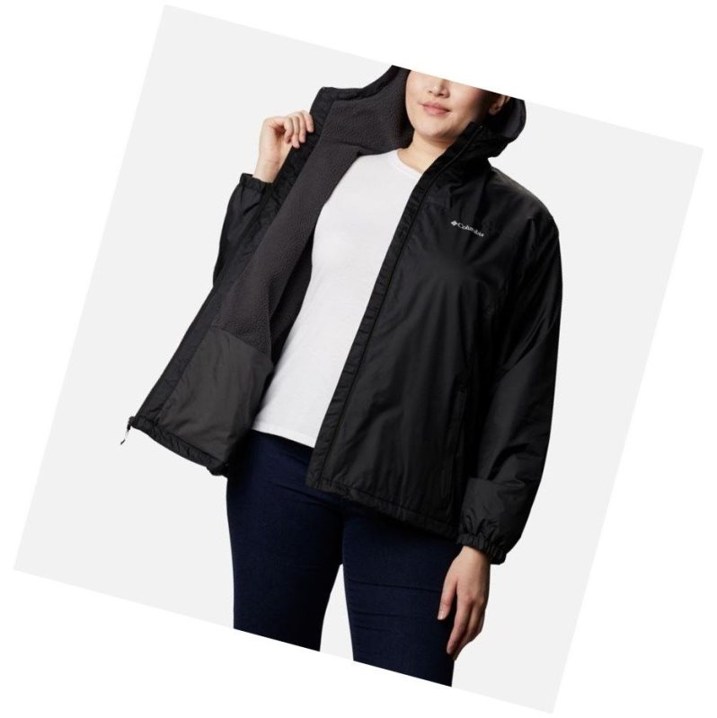 Columbia Switchback Sherpa Lined Plus Size Mont Kadın Siyah | 14697-APVK
