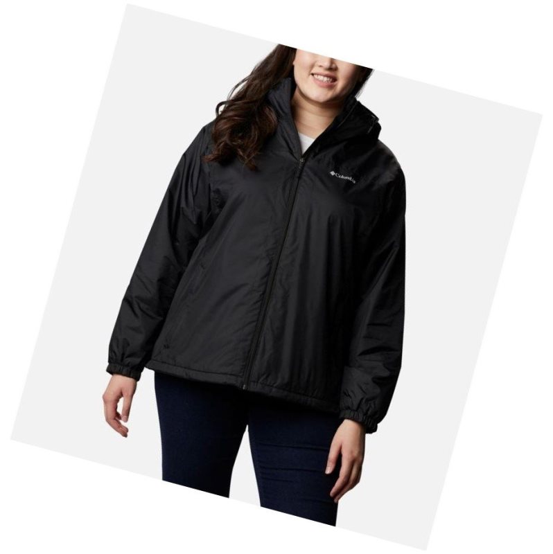 Columbia Switchback Sherpa Lined Plus Size Mont Kadın Siyah | 14697-APVK