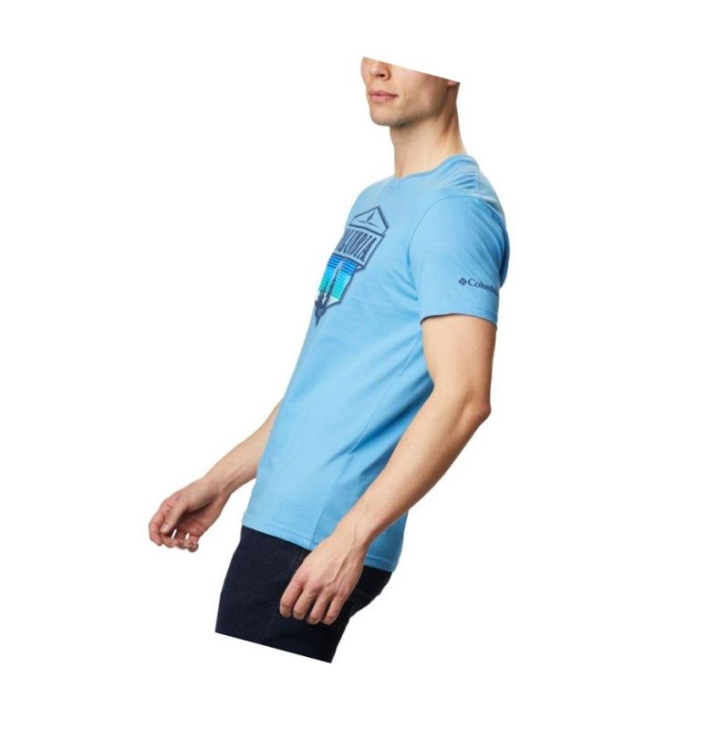 Columbia Switchback Tişört Erkek Mavi | 45682-KFNR