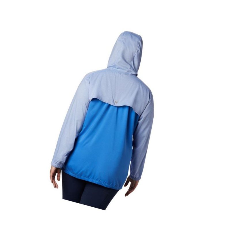Columbia Tamiami Plus Size Kapşonlu Kadın Mavi Açık Mercan | 69203-QDKE