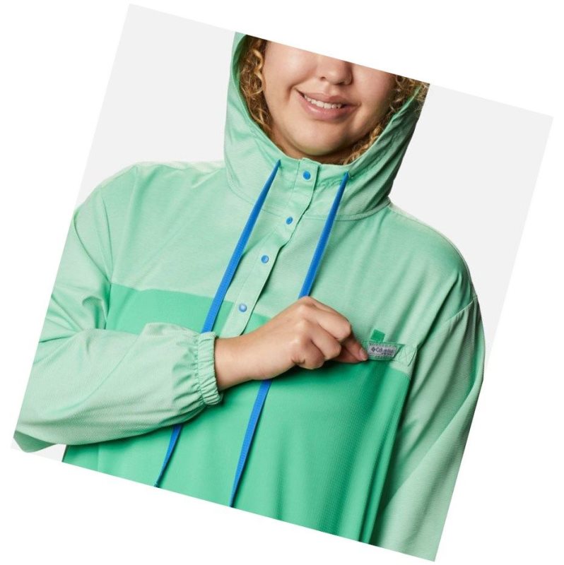Columbia Tamiami Plus Size Kapşonlu Kadın Turkuaz Mavi | 54781-DLOF