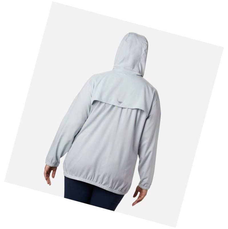 Columbia Tamiami Plus Size Kapşonlu Kadın Gri Mavi | 07653-INPR