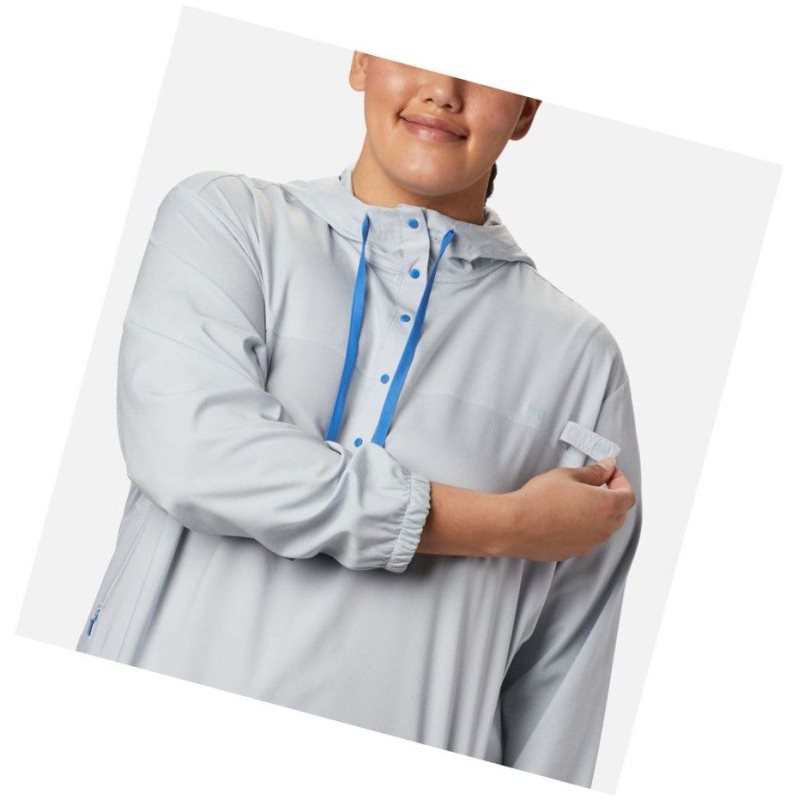 Columbia Tamiami Plus Size Kapşonlu Kadın Gri Mavi | 07653-INPR