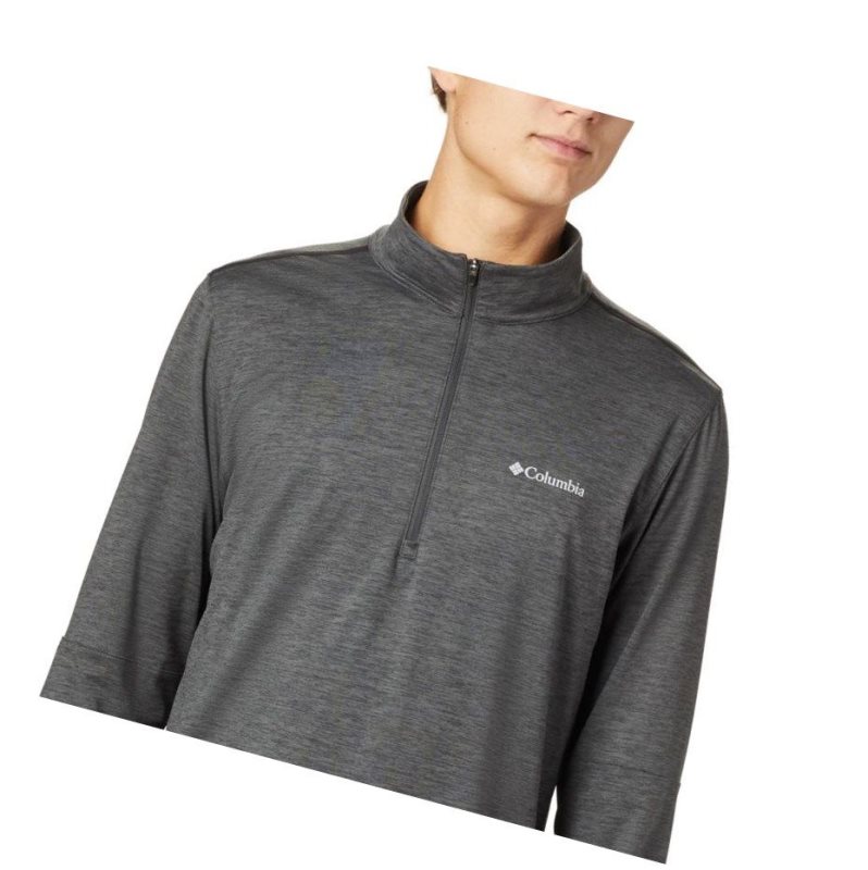 Columbia Tech Trail 1/4 Zip Gömlek Erkek Koyu Gri | 91705-ZQEF