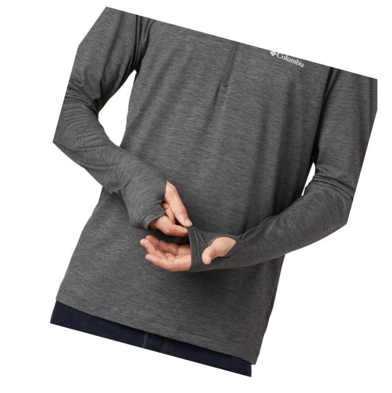 Columbia Tech Trail 1/4 Zip Gömlek Erkek Koyu Gri | 91705-ZQEF