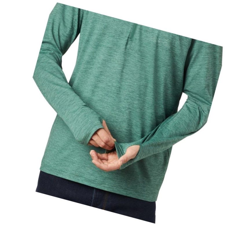 Columbia Tech Trail 1/4 Zip Sweatshirt Erkek Yeşil | 14205-TOCD