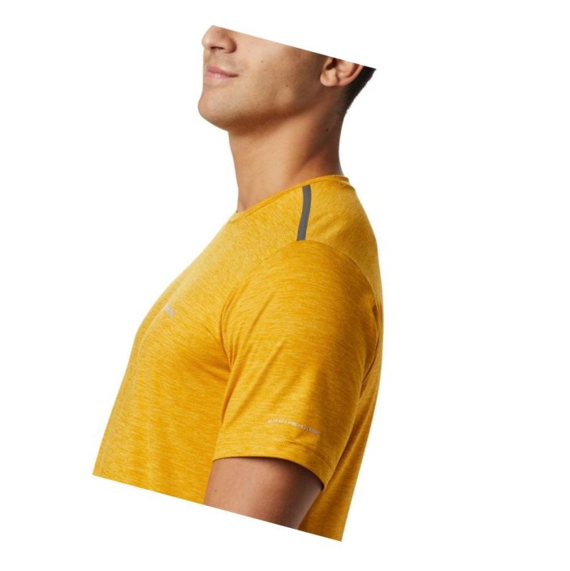 Columbia Tech Trail Crew Neck Tişört Erkek Açık Altın | 57012-VIHE