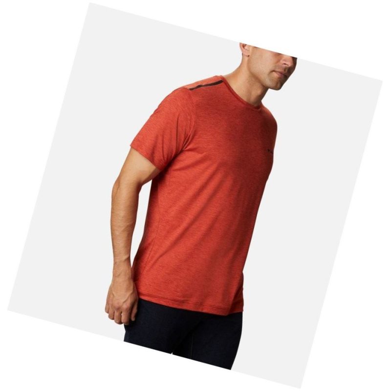 Columbia Tech Trail Crew Neck Tişört Erkek Kırmızı | 47591-UGSN
