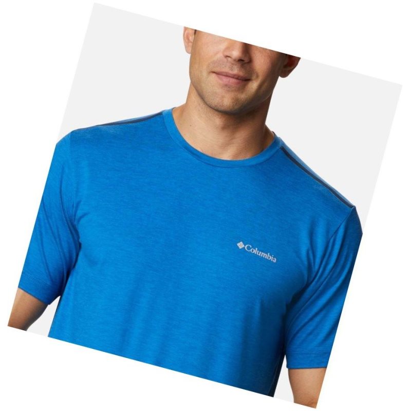 Columbia Tech Trail Crew Neck Tişört Erkek Açık Indigo | 34712-FALS