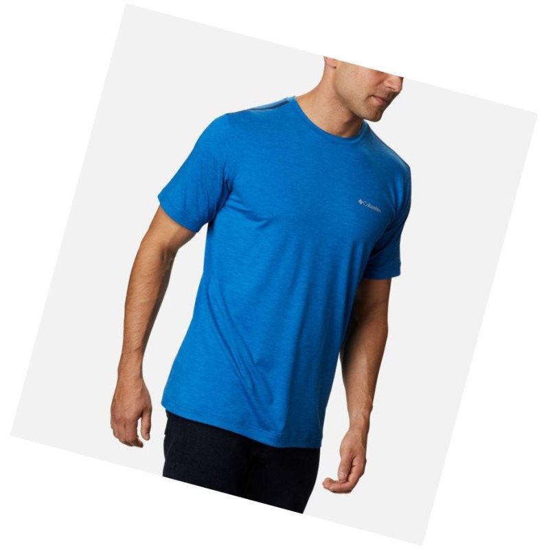 Columbia Tech Trail Crew Neck Tişört Erkek Açık Indigo | 34712-FALS