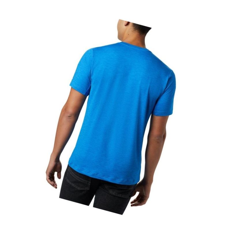 Columbia Tech Trail Crew Neck Tişört Erkek Mavi Mavi | 07684-GXAT