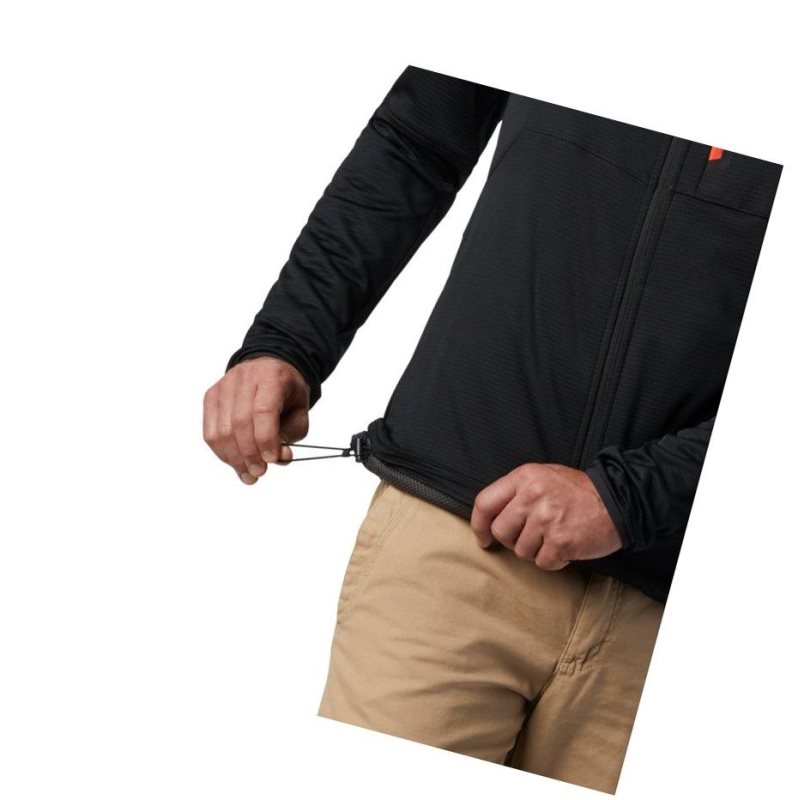 Columbia Tech Trail Full Zip Kapşonlu Erkek Siyah | 56031-ORAN