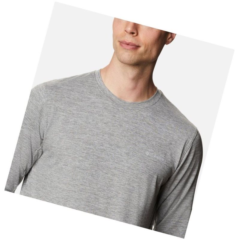 Columbia Tech Trail Long Sleeve Crew II Sweatshirt Erkek Gri | 25617-XRKO