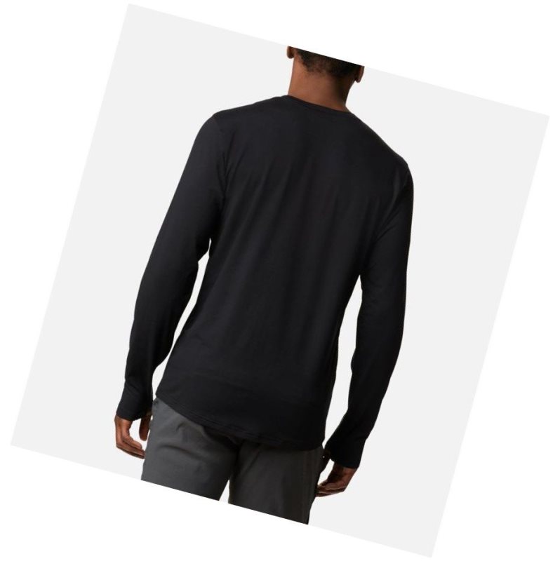 Columbia Tech Trail Long Sleeve Crew II Sweatshirt Erkek Siyah | 89312-POXQ