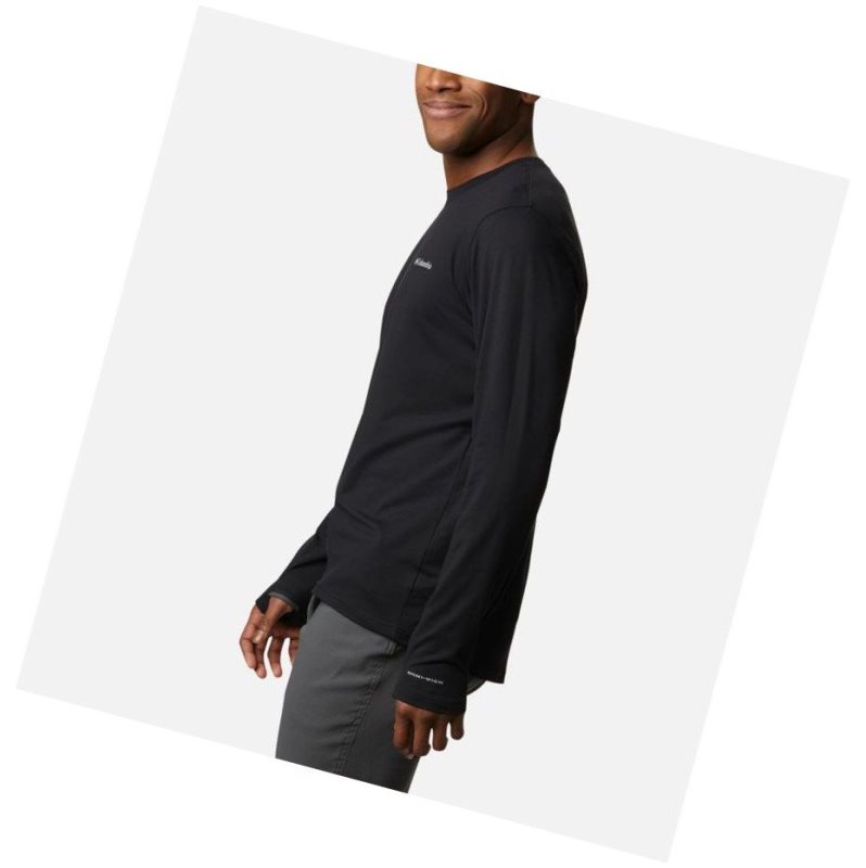 Columbia Tech Trail Long Sleeve Crew II Sweatshirt Erkek Siyah | 89312-POXQ