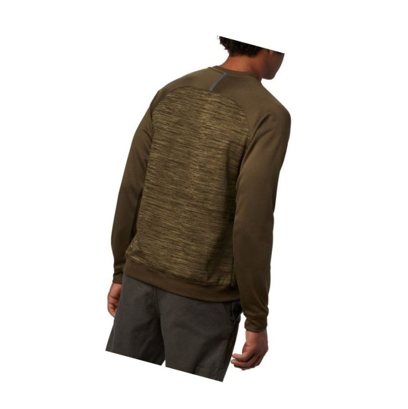 Columbia Tech Trail Midlayer Crew Sweatshirt Erkek Zeytin Yeşili | 64712-YIPN