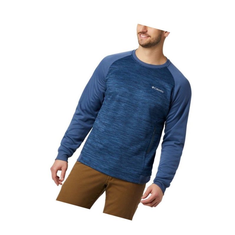Columbia Tech Trail Midlayer Crew Sweatshirt Erkek Lacivert | 39285-WTPI