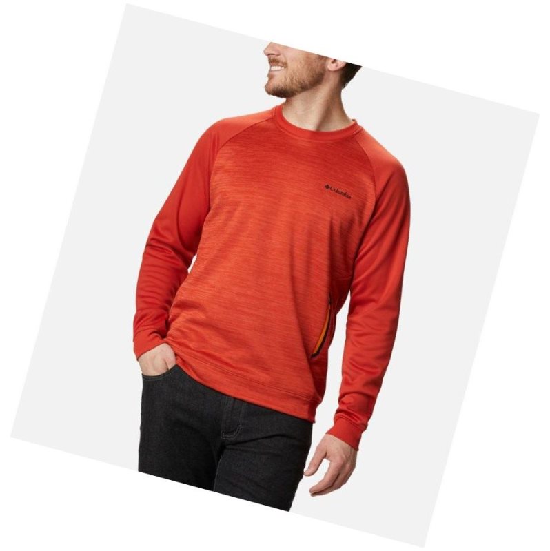 Columbia Tech Trail Midlayer Crew Sweatshirt Erkek Kırmızı | 39274-EFKM