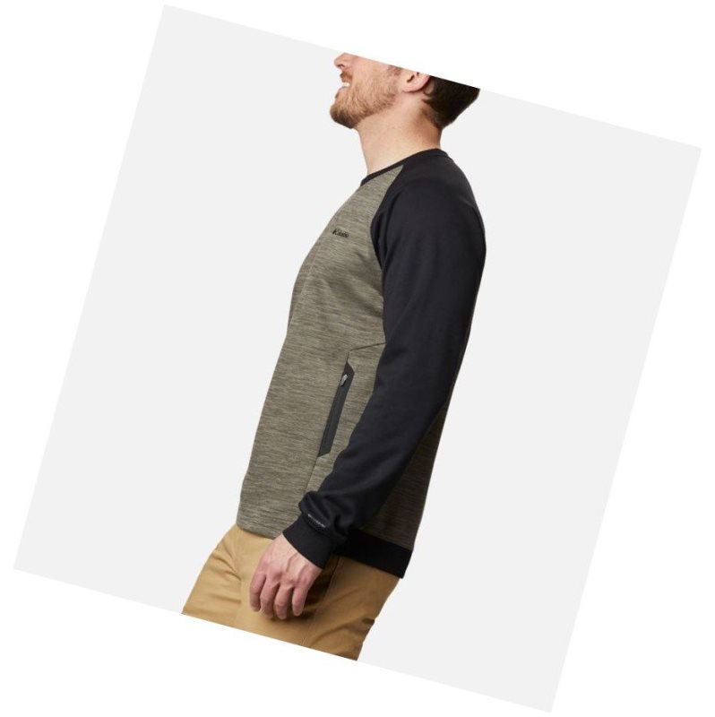 Columbia Tech Trail Midlayer Crew Sweatshirt Erkek Gri Yeşil Siyah | 35764-VSFT
