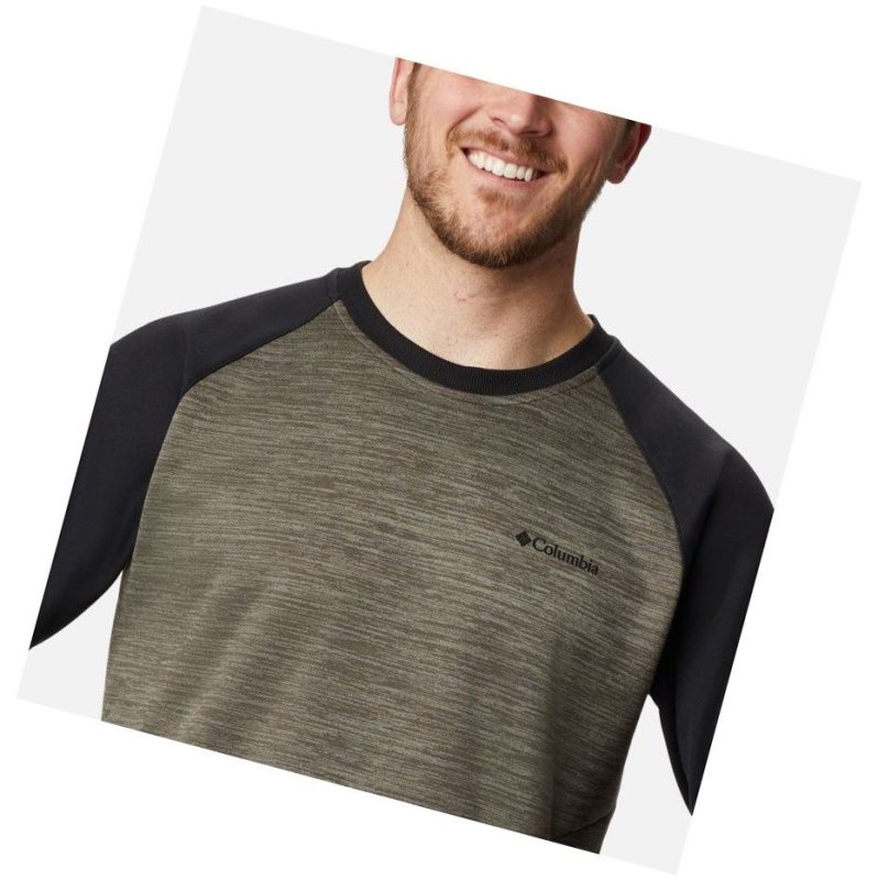 Columbia Tech Trail Midlayer Crew Sweatshirt Erkek Gri Yeşil Siyah | 35764-VSFT
