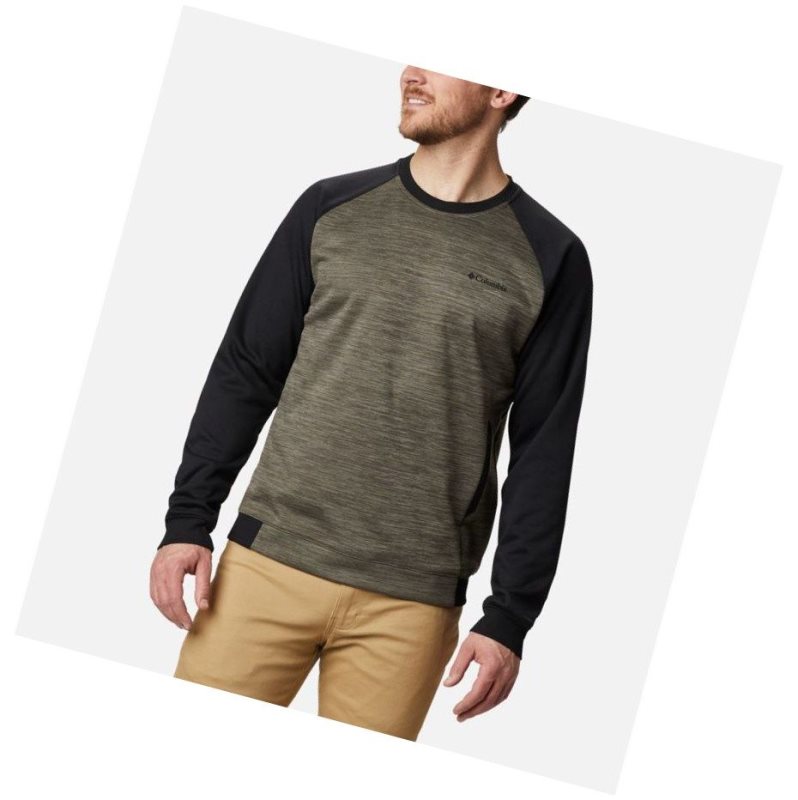 Columbia Tech Trail Midlayer Crew Sweatshirt Erkek Gri Yeşil Siyah | 35764-VSFT