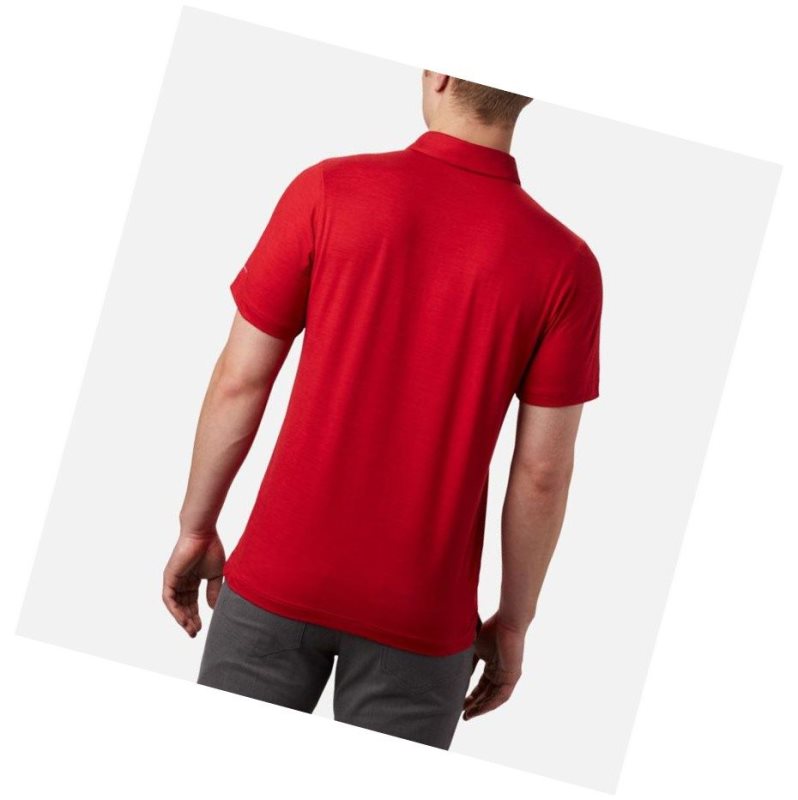 Columbia Tech Trail Polo Gömlek Erkek Mavi Kırmızı | 20489-VYXC