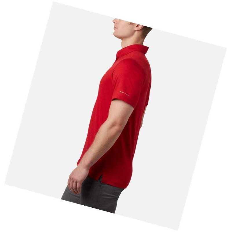 Columbia Tech Trail Polo Gömlek Erkek Mavi Kırmızı | 20489-VYXC