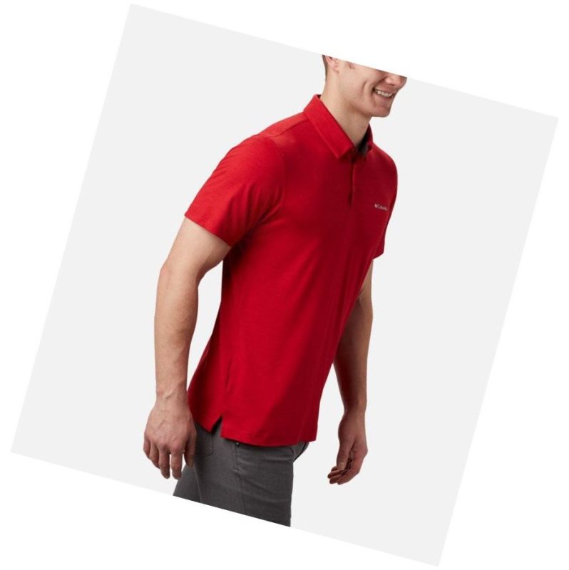 Columbia Tech Trail Polo Gömlek Erkek Mavi Kırmızı | 20489-VYXC