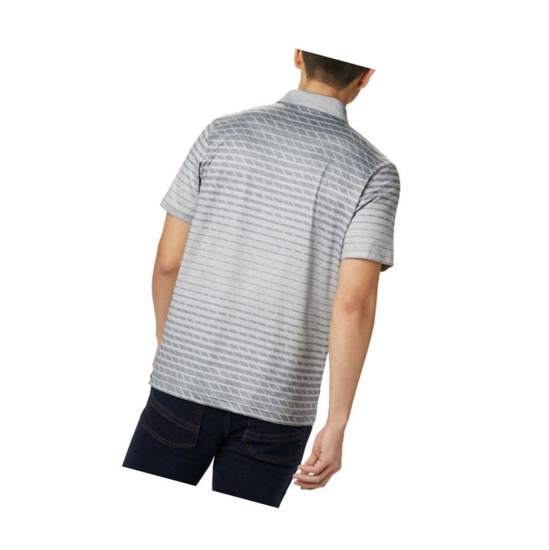 Columbia Tech Trail Print Polo Gömlek Erkek Gri | 73689-IPUH