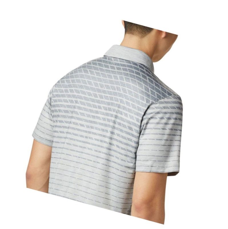 Columbia Tech Trail Print Polo Gömlek Erkek Gri | 73689-IPUH