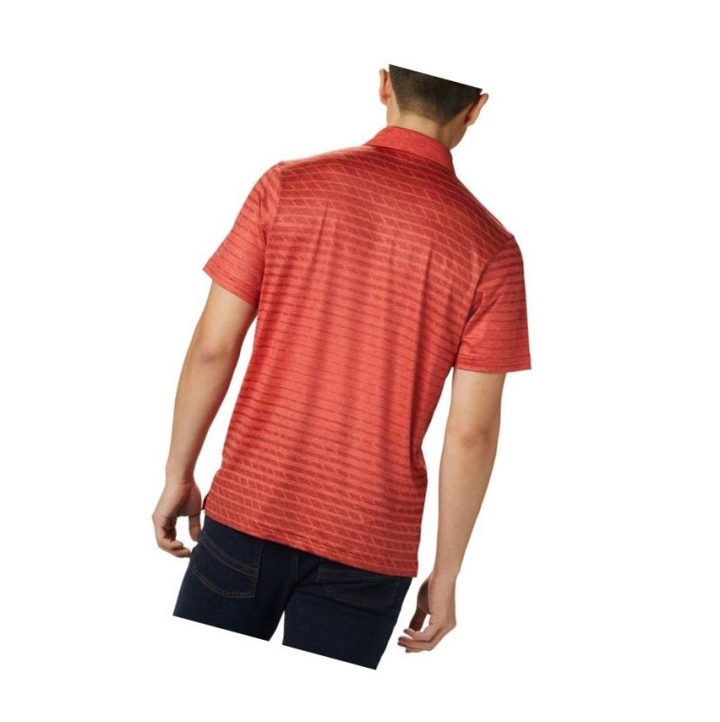 Columbia Tech Trail Print Polo Gömlek Erkek Kırmızı | 09148-HILO