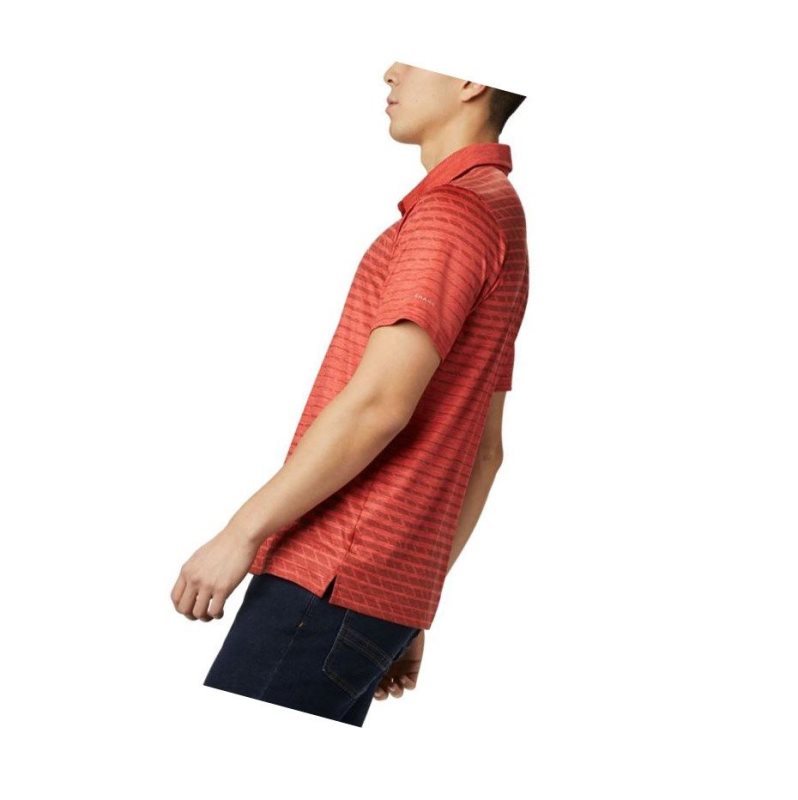 Columbia Tech Trail Print Polo Gömlek Erkek Kırmızı | 09148-HILO