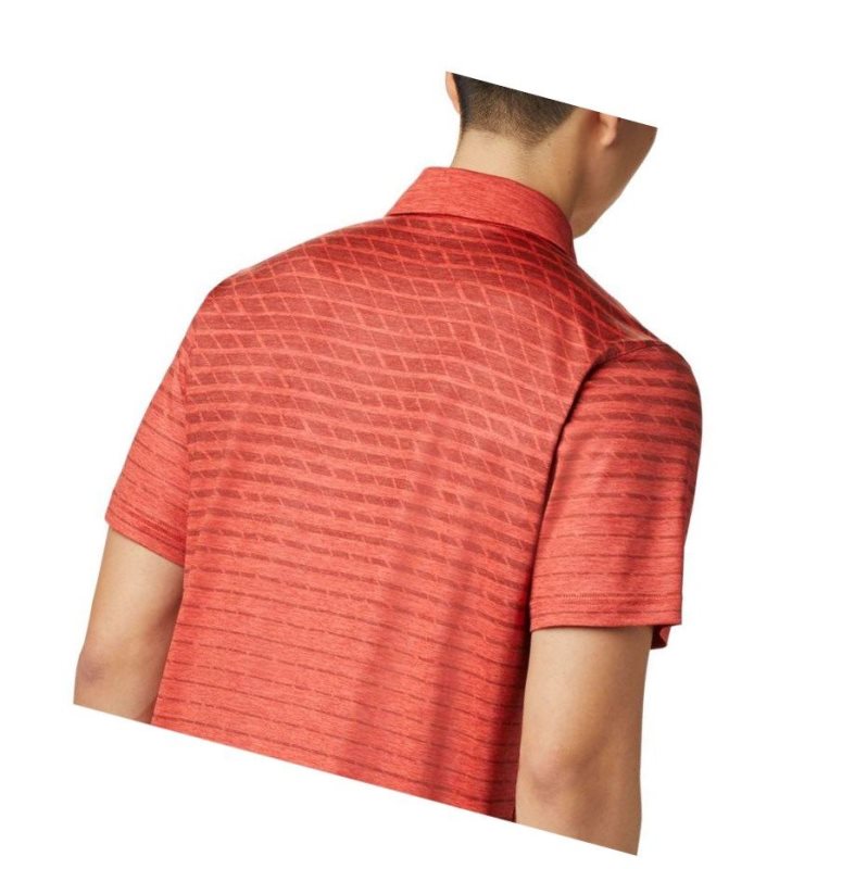 Columbia Tech Trail Print Polo Gömlek Erkek Kırmızı | 09148-HILO
