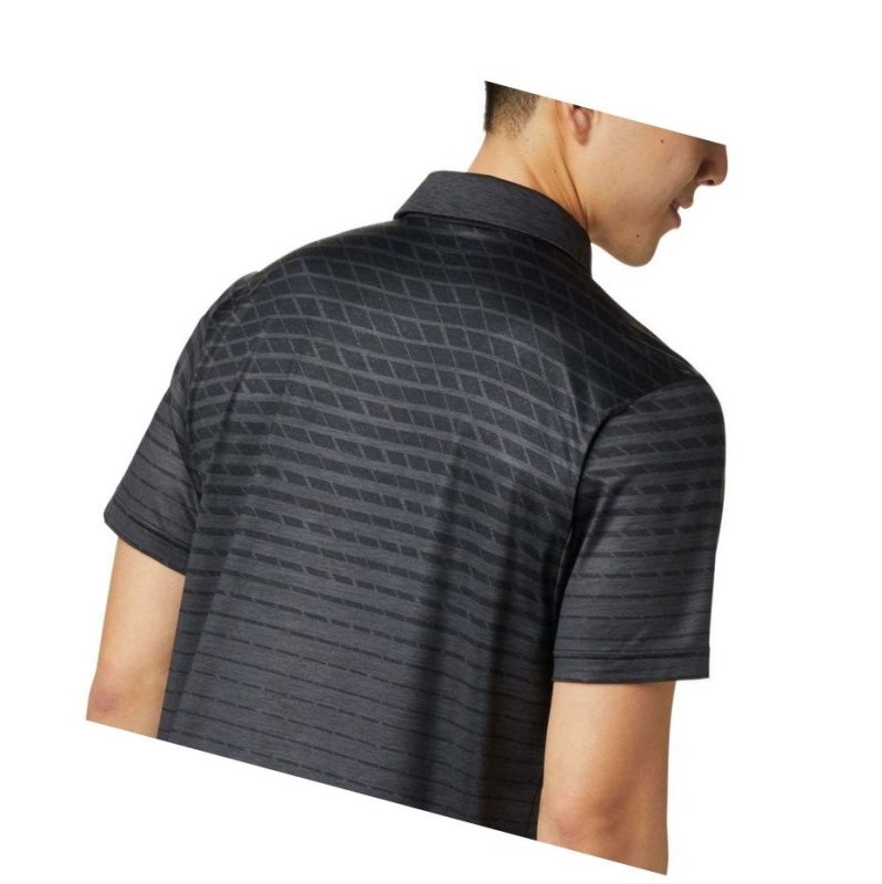 Columbia Tech Trail Print Polo Gömlek Erkek Siyah | 86743-DGNR