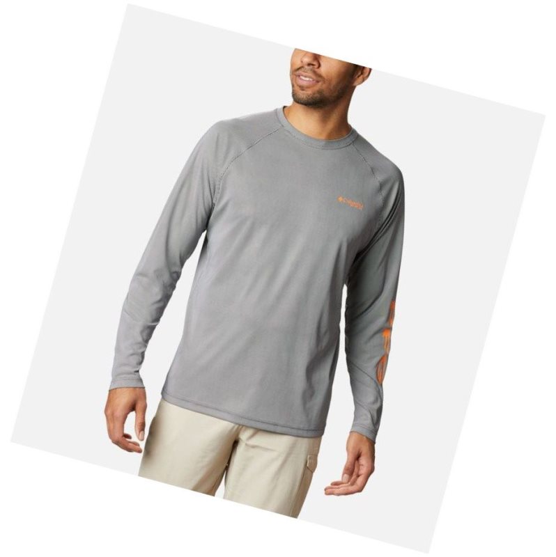 Columbia Terminal Deflector Long Sleeve Sweatshirt Erkek Koyu Gri | 64958-YBIR