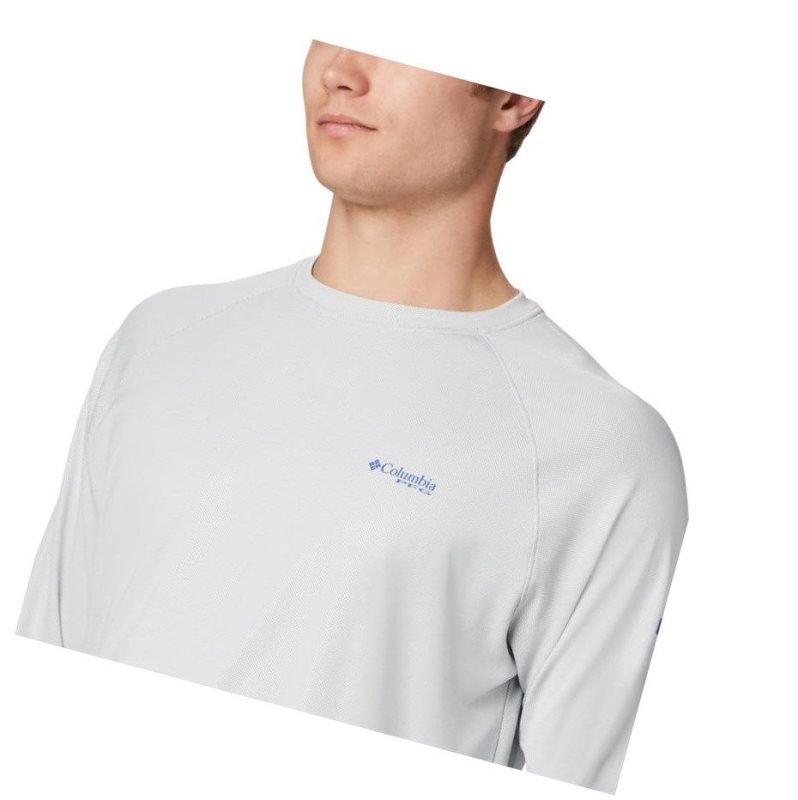 Columbia Terminal Deflector Long Sleeve Sweatshirt Erkek Gri Mavi | 28149-ZPWY