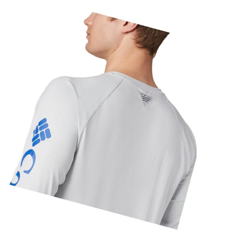 Columbia Terminal Deflector Long Sleeve Sweatshirt Erkek Gri Mavi | 28149-ZPWY