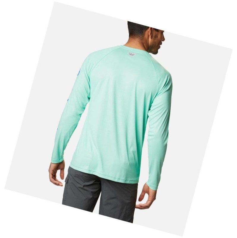 Columbia Terminal Deflector Long Sleeve Sweatshirt Erkek Yeşil Mavi | 17632-VFQT