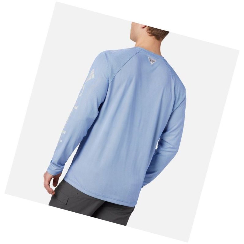 Columbia Terminal Deflector Long Sleeve Sweatshirt Erkek Mavi Gri | 13476-LEYB