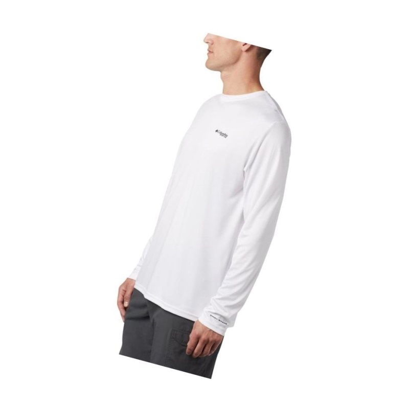 Columbia Terminal Tackle PFG Fish Flag Long Sleeve Sweatshirt Erkek Beyaz | 38907-FVTK