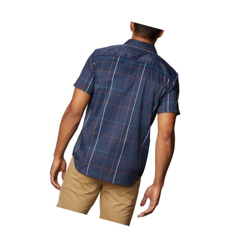 Columbia Thirty Mile Ledge Short Sleeve Gömlek Erkek Lacivert | 30694-HWCM