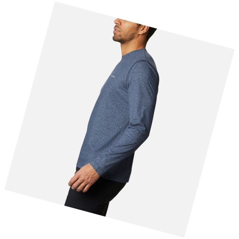 Columbia Thistletown Park Crew Neck Long Sleeve Sweatshirt Erkek Lacivert | 83752-GKWC