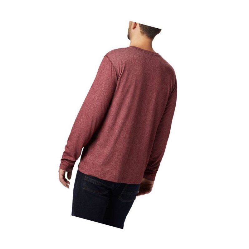 Columbia Thistletown Park Henley Tall Sweatshirt Erkek Kırmızı | 39805-CAUP