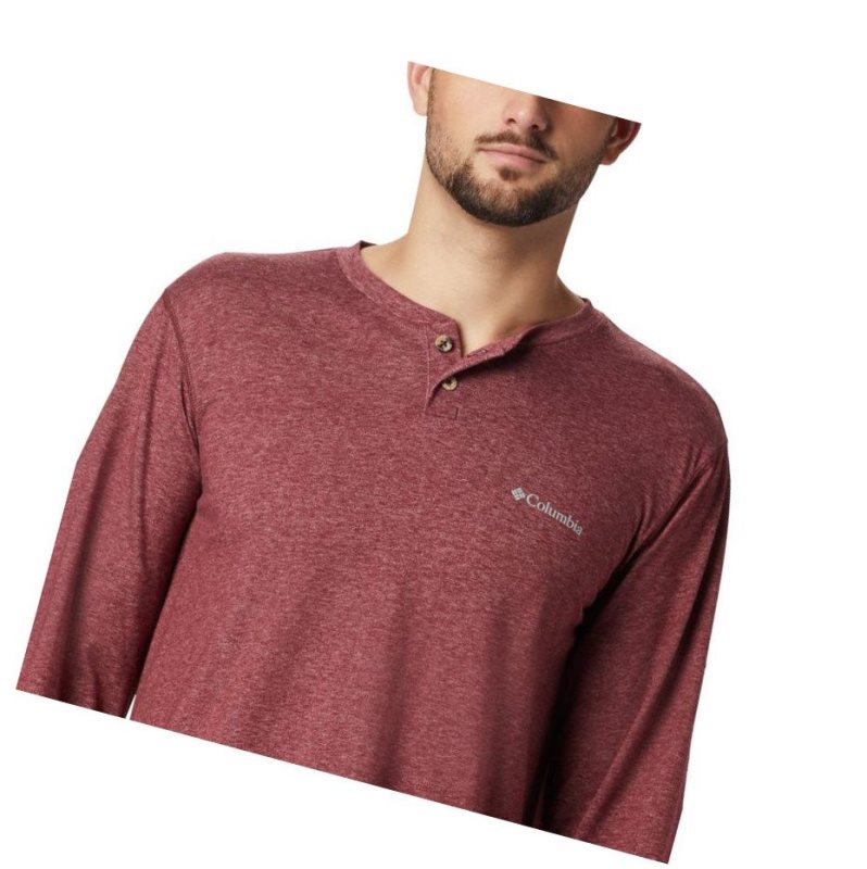 Columbia Thistletown Park Henley Tall Sweatshirt Erkek Kırmızı | 39805-CAUP