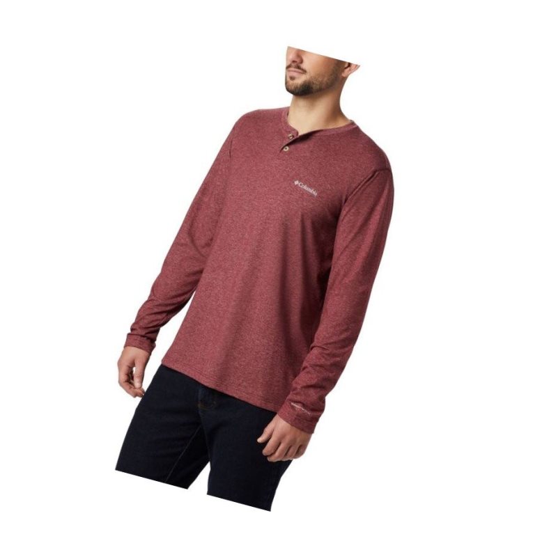 Columbia Thistletown Park Henley Tall Sweatshirt Erkek Kırmızı | 39805-CAUP