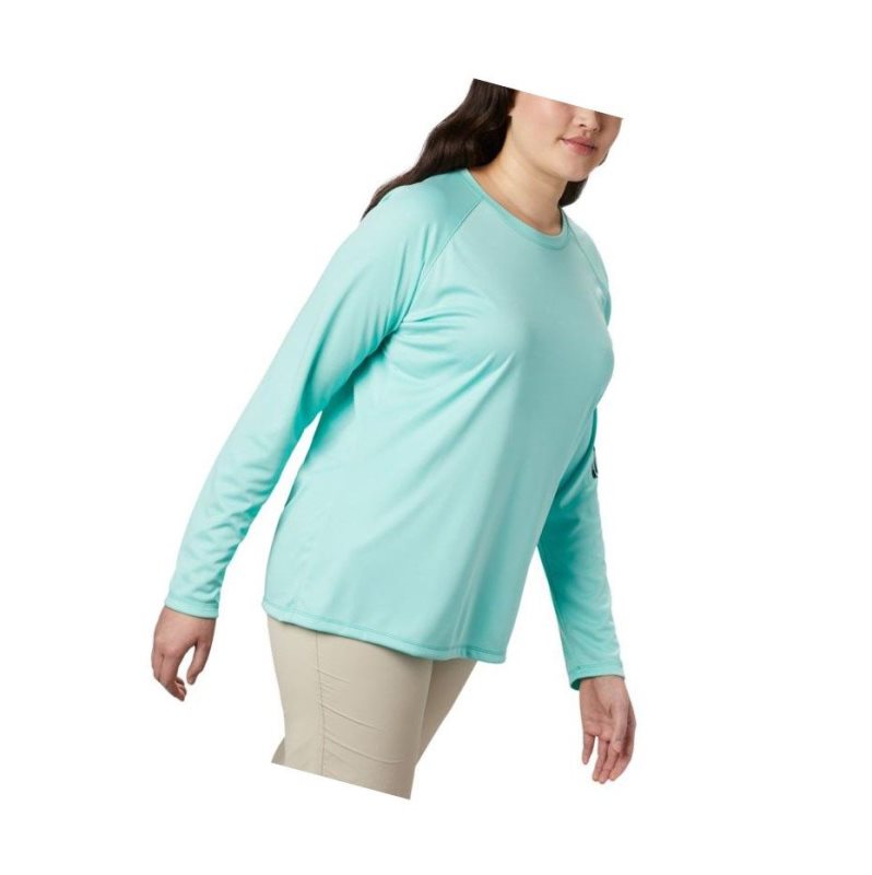 Columbia Tidal Heather Long Sleeve Sweatshirt Kadın Lacivert | 63048-UQAV