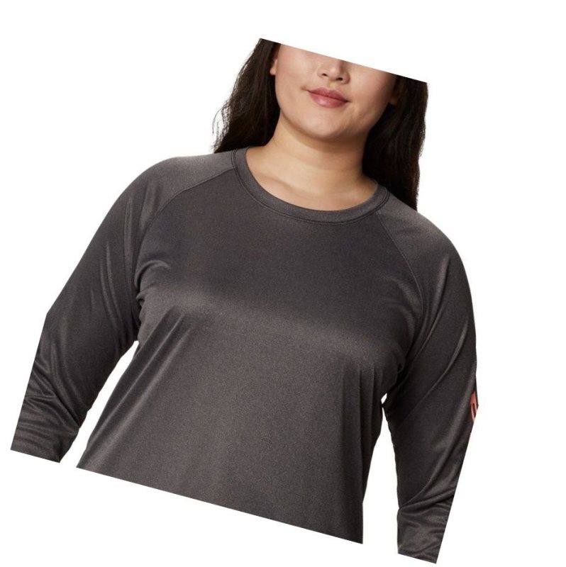 Columbia Tidal Heather Long Sleeve Sweatshirt Kadın Siyah Pembe | 52078-OXRN