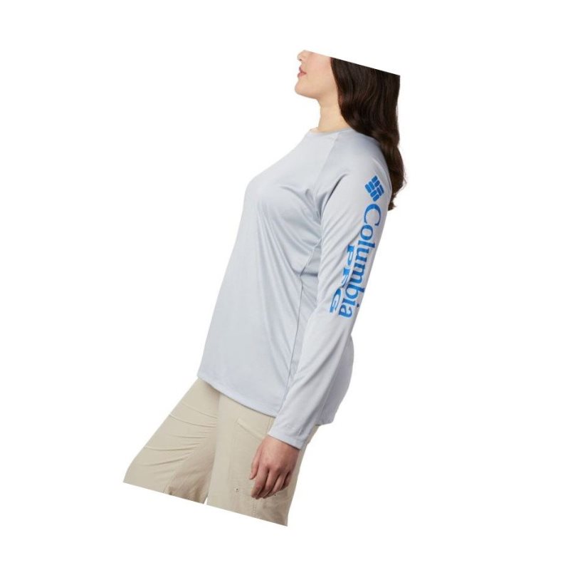 Columbia Tidal Heather Long Sleeve Sweatshirt Kadın Gri Mavi | 51320-MAUC