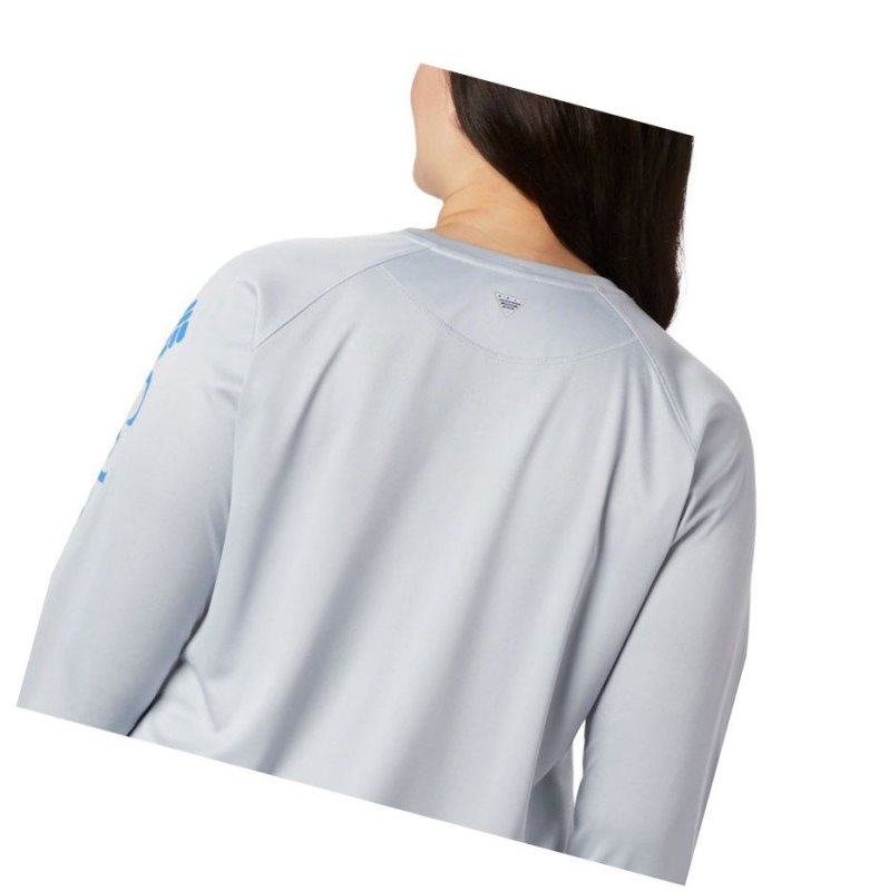 Columbia Tidal Heather Long Sleeve Sweatshirt Kadın Gri Mavi | 51320-MAUC